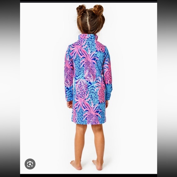 Lilly Pulitzer Little Skipper Borealis Blue Tropic Down Low Dress - Picture 6 of 8